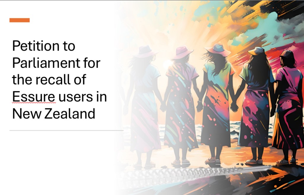 Women together sharing a petition to NZ Parliament